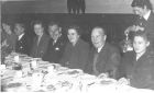 L-R: Dorothy and Geordie Rollo, Isa and John Brandie, Nan and Frank Grant and Margaret Patterson. Serving: Meg Kelman